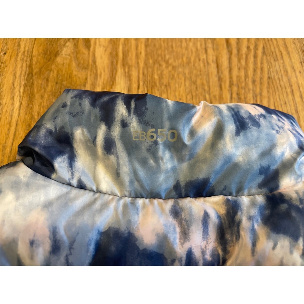 Eddie Bauer Down Waterfawl Feather Blend Blue Tie Dye Puffer Vest Full Zip EB650 - Picture 10 of 10